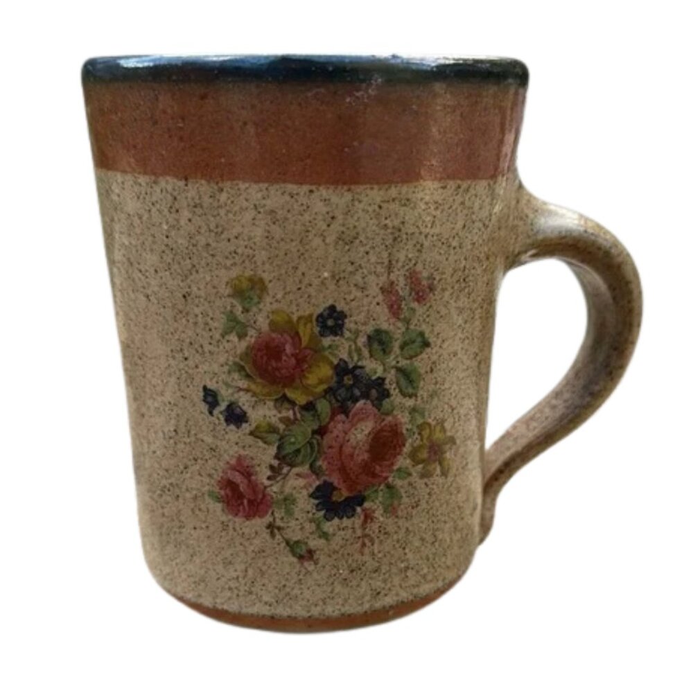 Monroe Salt Works Chippendale Rose Salt Glaze Pottery Mug Maine Studio Pottery - Picture 2 of 7